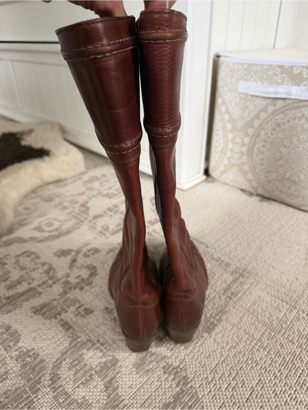 Frye Jane Stitched Knee High Heeled Boots - Picture 4 of 10